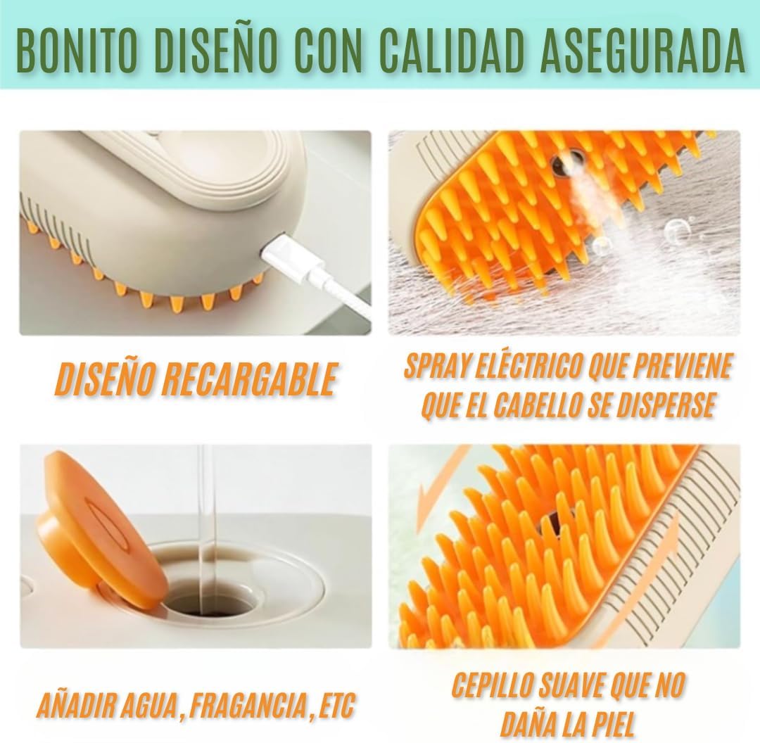 CEPILLO DE VAPOR PARA MASCOTAS 3 EN 1