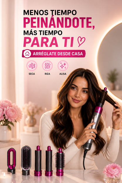 Cepillo secador 5 en 1: Logra un cabello de salón en minutos y ahorra tiempo cada mañana